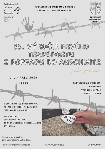 Pietna spomienka "83. výročie prvého transportu z Popradu do Auschwitz"