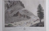 Kolorovaná medirytina - Vodopád vo Velickej doline, E. Schröt, 1799 - stav po reštaurovaní
